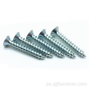 DIN7982 Grad8.8 Blue White Zinc Cross Deculersunk Head Tapping Screws